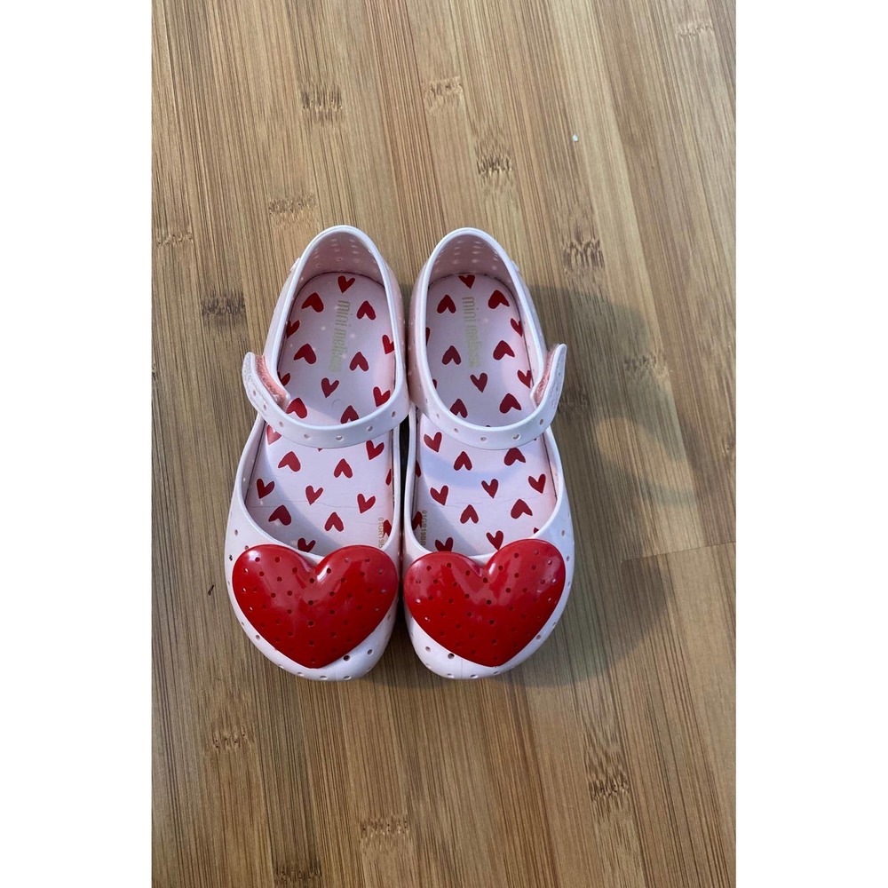 Mini Melissa Heart Pink & Red Shoes